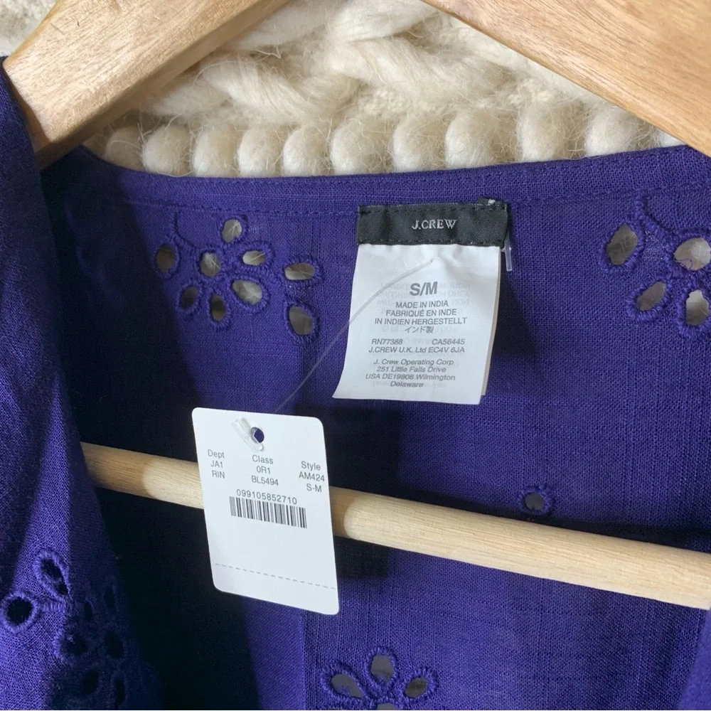 J. Crew Open Eyelets Oversized Navy Cardigan
